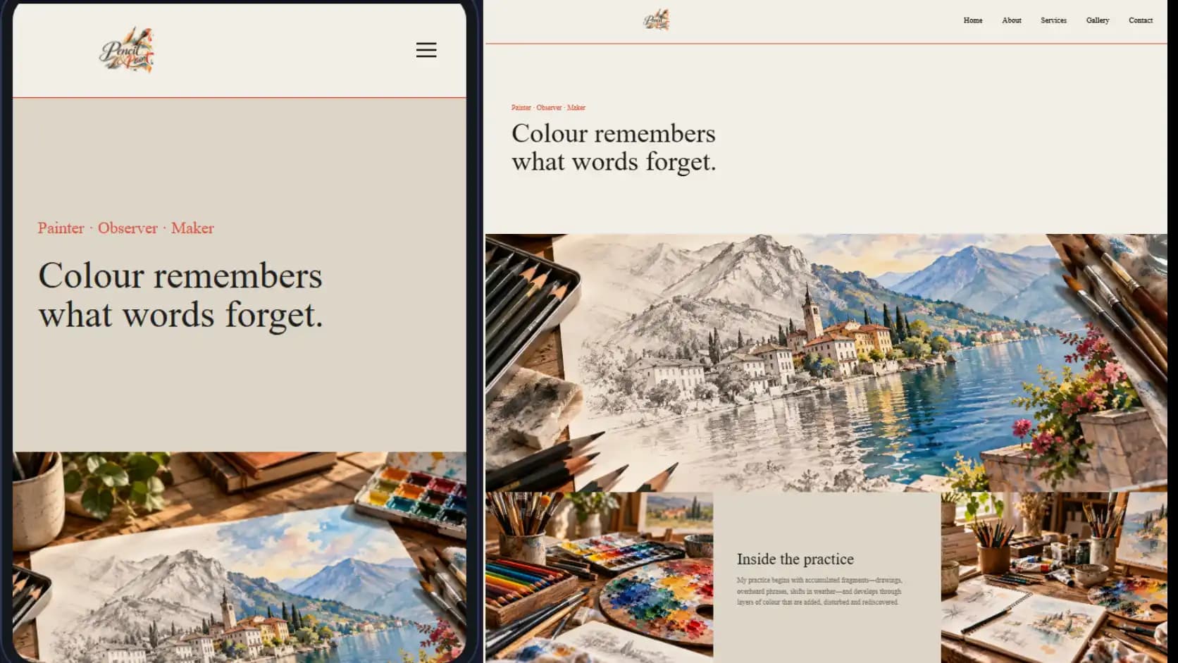 Pixilime template 1 shown on desktop and mobile