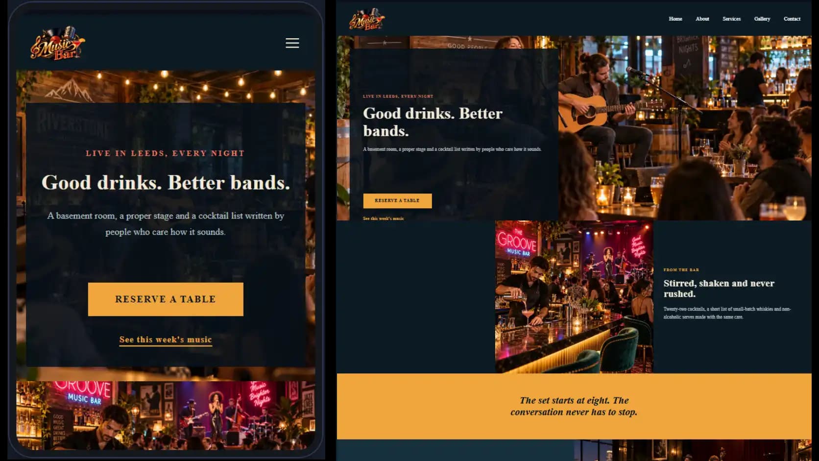 Pixilime template 2 shown on desktop and mobile