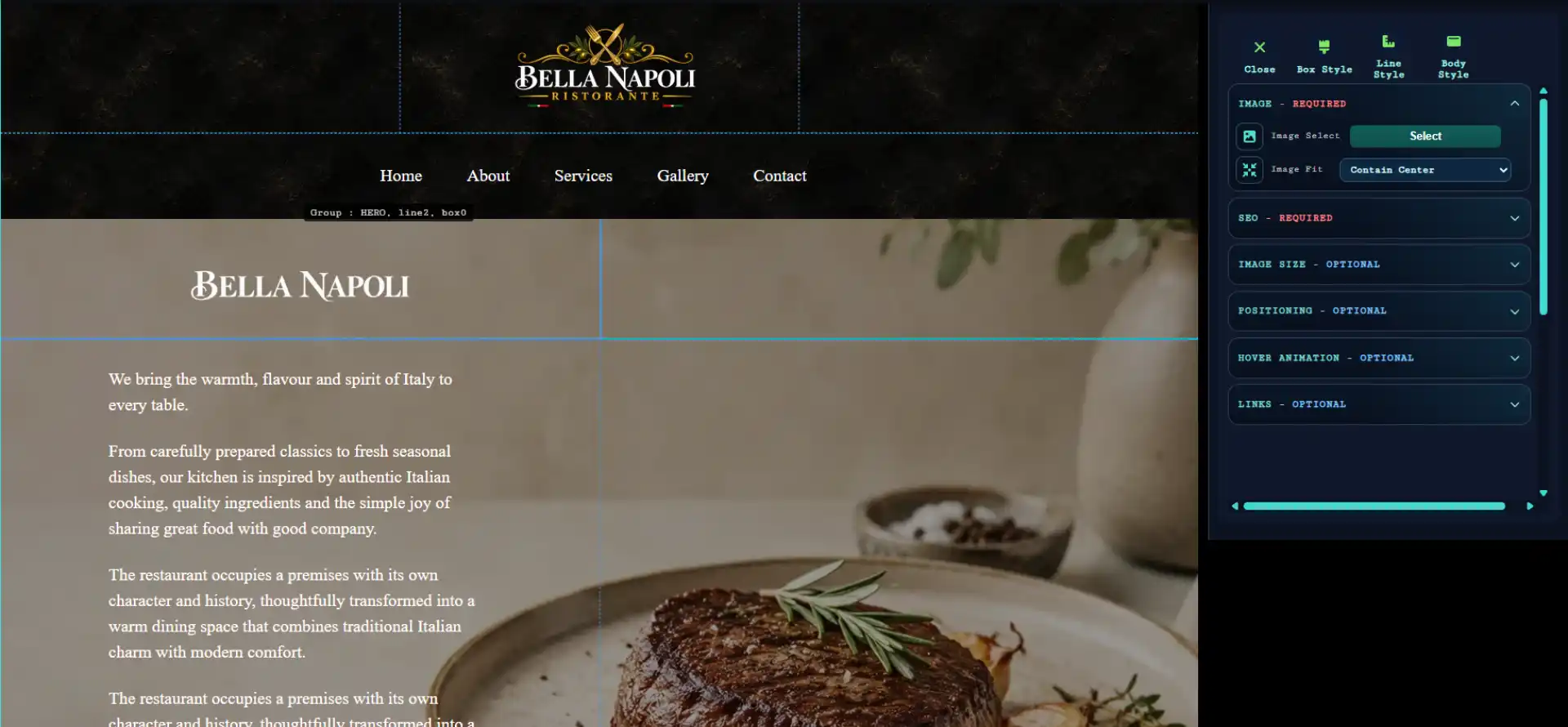 Visual Line, Box & Content Editor
